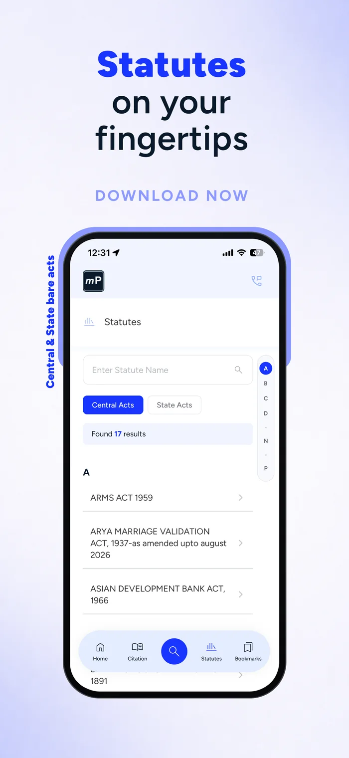 Statutes — Central and State bare acts, searchable by name
